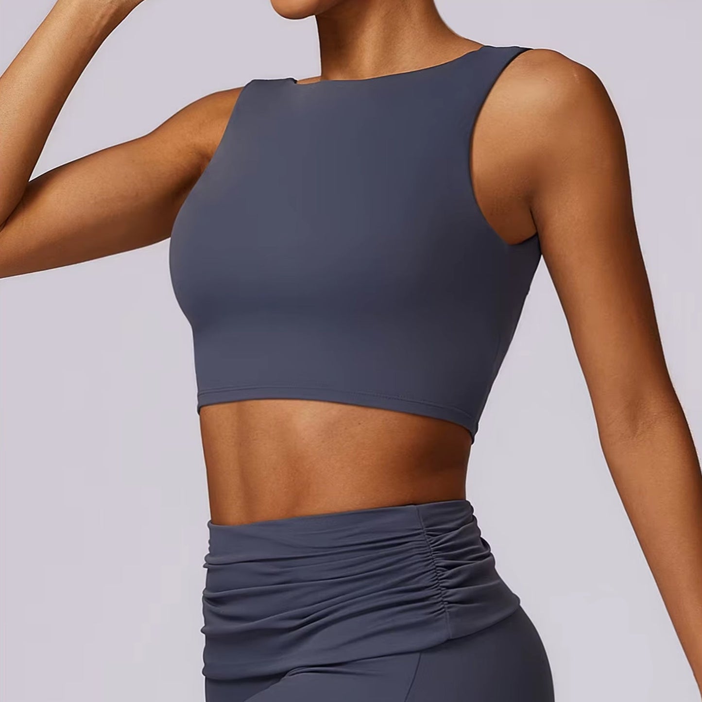 Sırt Dekolteli Crop Flare Takım