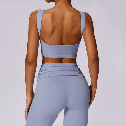 Sırt Dekolteli Crop Flare Takım