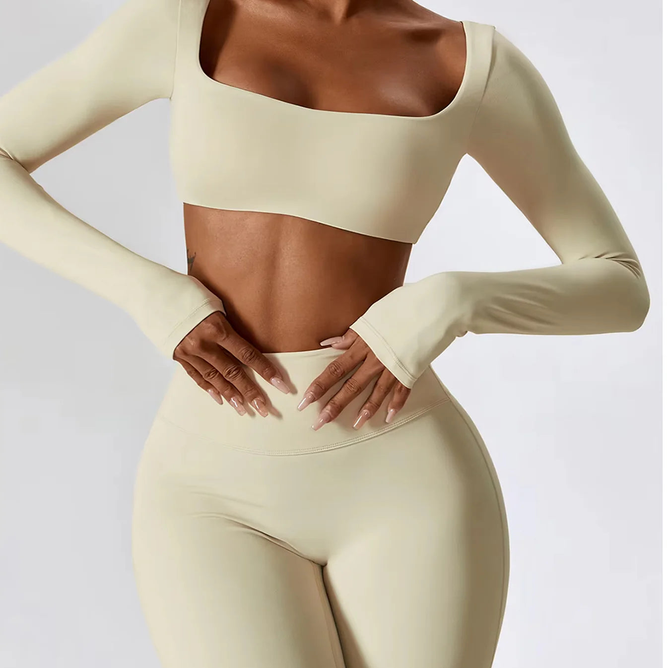 Uzun Kollu Crop Flare Takım