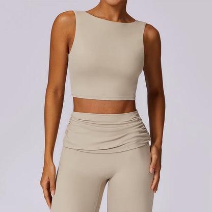 Sırt Dekolteli Crop Flare Takım
